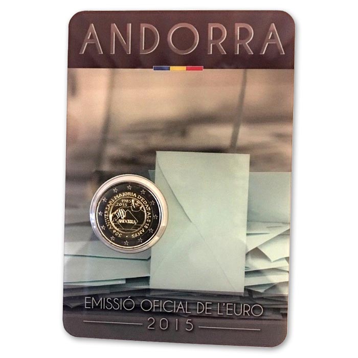 Andorra 2 Euro 2015 Stemrecht UNC coincard